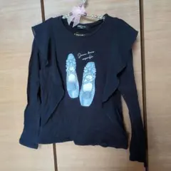 COMME CA ISM ブラック長袖カットソー 130A