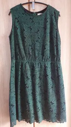 ARROW ワンピース ひざ丈 レース グリーン 秋冬