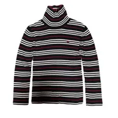 激レア バーバリーブラックレーベル レッドホース刺繍 ボーダータートルネック