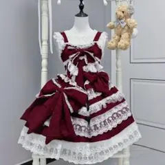 ワインレッドロリータドレス
