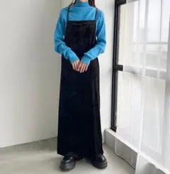 完売品!!LOWRYSFARM クラッシュベロアキャミワンピfreeサイズ