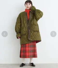 CHILD WOMAN 前リボンミリタリーキルティングコート