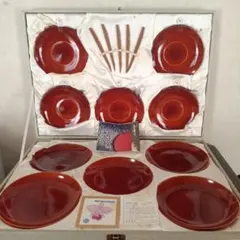 春慶塗 茶托と銘々皿 来客用セット