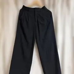 GUタックワイドパンツ(丈標準70.0～74.0cm)Lブラック