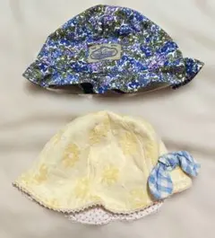 ベビー帽子 2点セット まとめ売り ほぼ未使用 44cm 新生児 匿名配送
