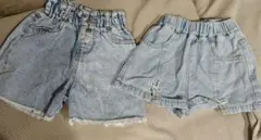 デニムショートパンツ 90cm 2点セット