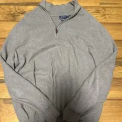 POLO RALPH LAUREN グレー ジップアップセーター XXL