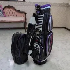 VIVA HEART キャディバッグ ブラック/パープルレディース