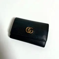 【美品✨】グッチ GGマーモント 6連キーケース レザー 本革 ブラック