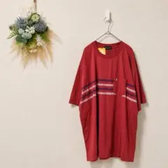 マクベス 5L 半袖Tシャツ 赤系 消臭機能 大きいサイズ 新品タグ付 ロゴ刺繍のサムネイル