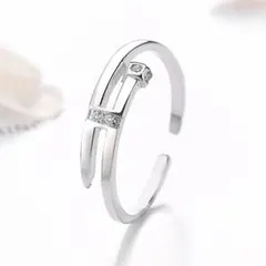 【セール】シルバー オープンリング 　韓国　アレルギー対応