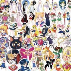 セーラームーン　ステッカー　防水　シール　50枚