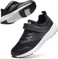 スニーカー　キッズ　運動靴軽量　ブラック　15.5cm