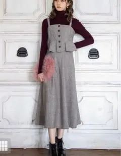 GRL グレンチェックビスチェ×スカートセットアップ