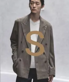 MELANGE TWEED DOUBLE JACKETアッシュブラウンS