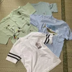 スヌーピー刺繍Tシャツ 120cm ミントグリーンなど４点セット