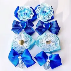 わんちゃん用リボンヘアゴム☆8個4組　10151