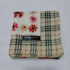 【未使用】BURBERRY LONDON ノバチェック 花柄 大判ハンカチのサムネイル
