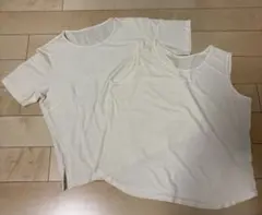 C'EST CHIC'A シルク100%半袖Tシャツとタンクトップ2点セットのサムネイル