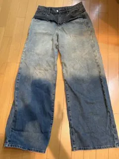 グラデーションワイドレッグデニム