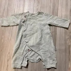 【美品】mocmof ベビー　ロンパース　カバーオール　恐竜柄　薄緑色