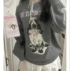 jouetie DOGジャガードルーズニット