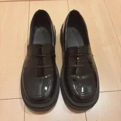 GRLブラック　ローファー 厚底靴　23.5