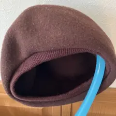 ウール ブラウン ベレー帽