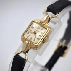 ロード エルジン 40-50年代 スモセコ 黒文字盤 手巻き 14KGF 稼働