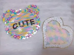 1199.キラキラスパンコール付BIGワッペン2枚セット