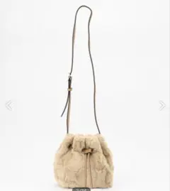 23区 フェイクファーショルダーバッグ ベージュ