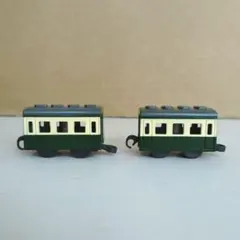 カプセルプラレール トーマス 急行客車 緑 2両 中古ジャンク品