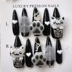 ネイルチップ オーダーOK量産型 地雷 黒