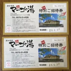 倉知温泉 マーゴの湯 特別ご招待券 2枚セットのサムネイル