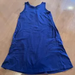 ユニクロ130cmネイビー ノースリーブ ワンピース