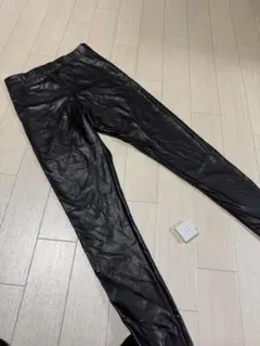 H&M 裏起毛レザーレギンス ブラック　XS
