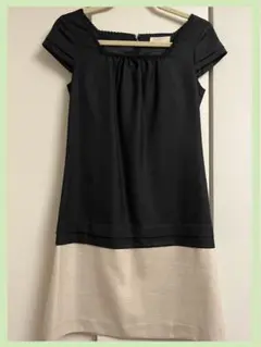 ワンピース バイカラー 膝丈 【M】