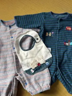 ファミリア　ロンパース　60 2点セット　スタイ付き