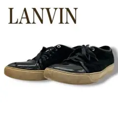 ランバン LANVIN ベルベット エナメル スニーカー 28cm 黒のサムネイル