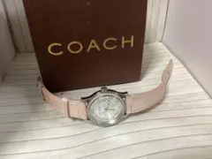 稼働品コーチCOACH ピンクレザー腕時計本物