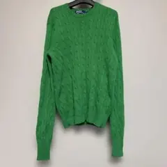 Polo Ralph Laurenカシミヤ100%ケーブルニット緑カシミア