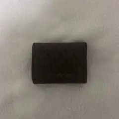 三つ折り財布 ダークブラウン ロゴ入り