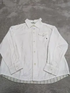 【familiar　ファミリア】長袖シャツ　白シャツ　ブラウス　刺繍　120