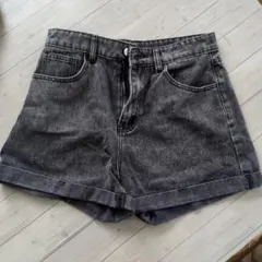 ダークグレー デニム ショートパンツ