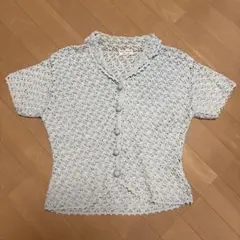 MELROSE Hand Knit かぎ編みニットカーディガン 半袖 花柄のサムネイル