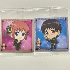 銀魂 ウエハース シール 新八 神楽 2枚セット メタリック仕様 ステッカー