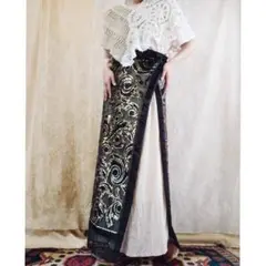 vintage✤リメイク＆ハンドメイド レースパッチラップスカート - メルカリ