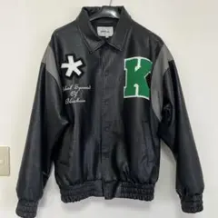 ブラック レザー スタジャン Kマーク Black air