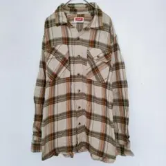 ラングラー Wrangler シャツ レギュラーカラー 長袖 チェック L 白のサムネイル