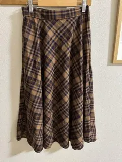 【匿名配送】アメリカンホリック チェック柄フレアスカート ブラウン系 Fサイズ